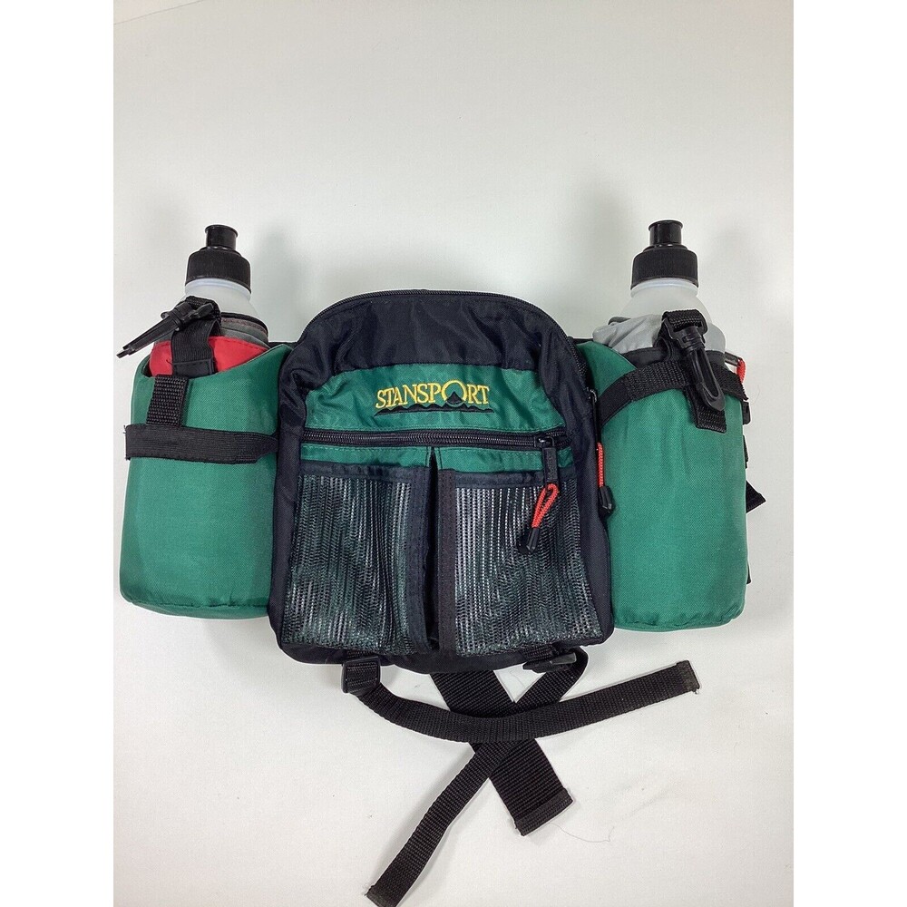 Stansport Green Hiking Waist Pack Artic Zone Insulated Water Bottles
